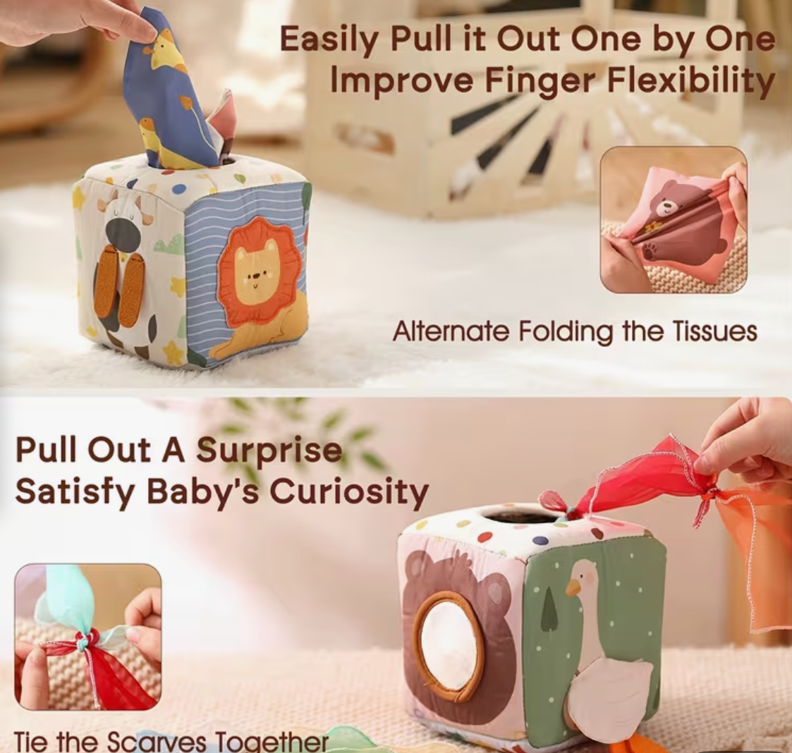 Caixa de lenços em tecido para bebés