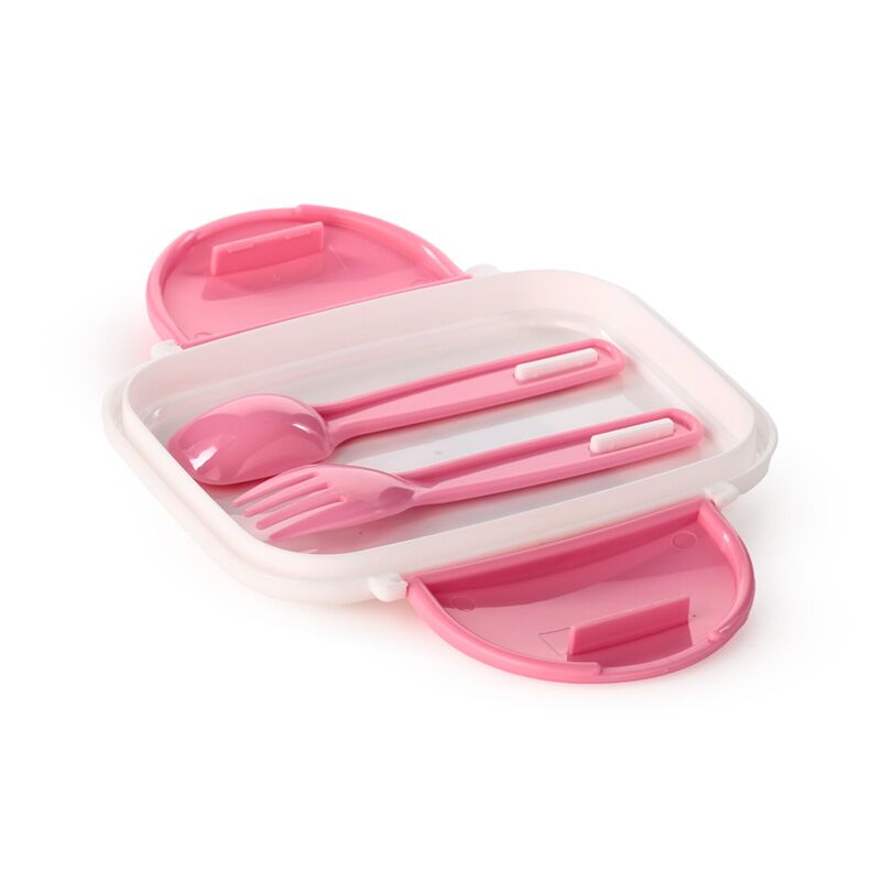 Lancheira com fecho clip e talheres - Pusheen Core