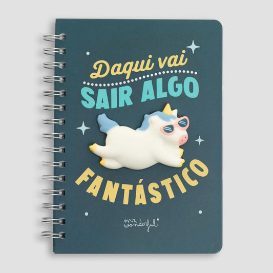 Caderno Unicórnio A5 - Daqui vai sair algo fantástico