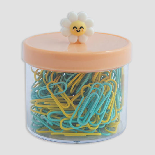 Caixa com clipes para papel - Margarida