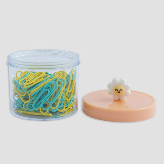 Caixa com clipes para papel - Margarida