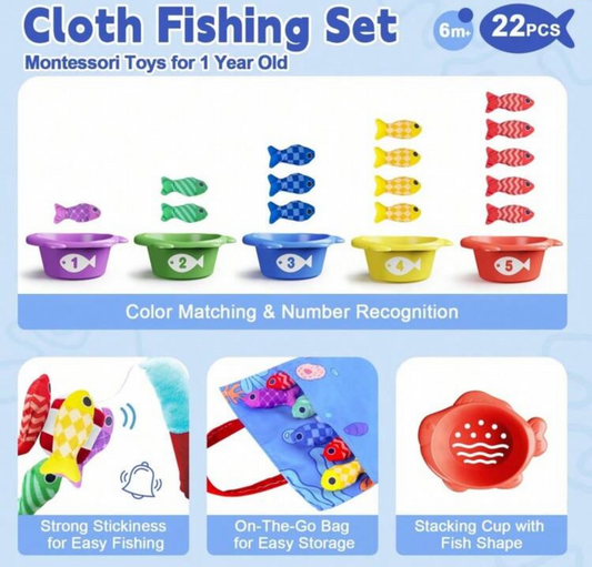 Jogo de pescaria multifuncional para bebés