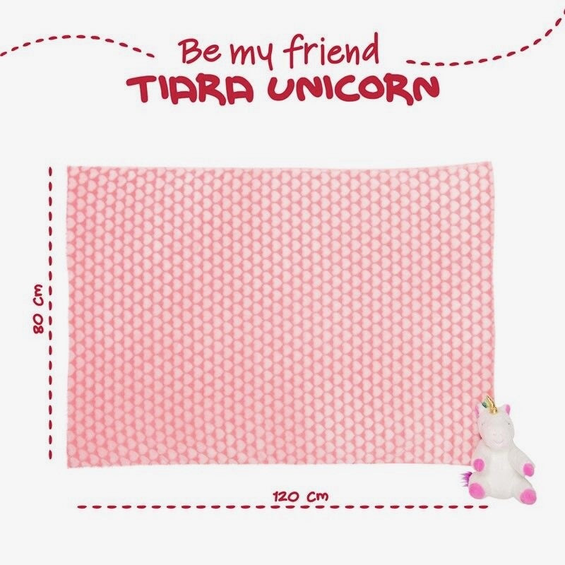 Peluche Unicornio Tiara+manta Medida manta 80x120