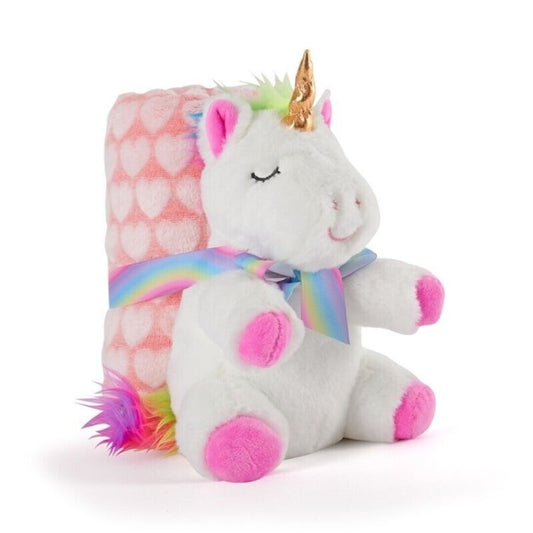 Peluche Unicornio Tiara+manta Medida manta 80x120